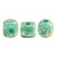 Les perles par Puca® Minos kralen Opaque green turquoise splash 63130/94401